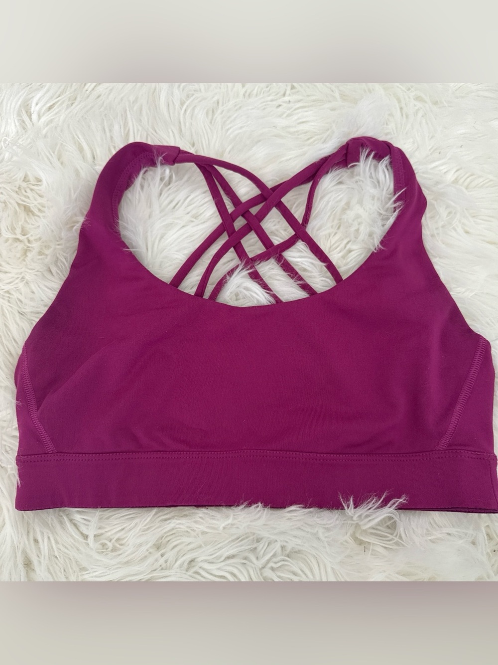 Balance Athletica Plum Crisscross Strappy Sports Bra